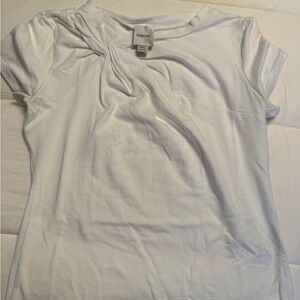 Maeve White Short Sleeve Twist-Neck Tee